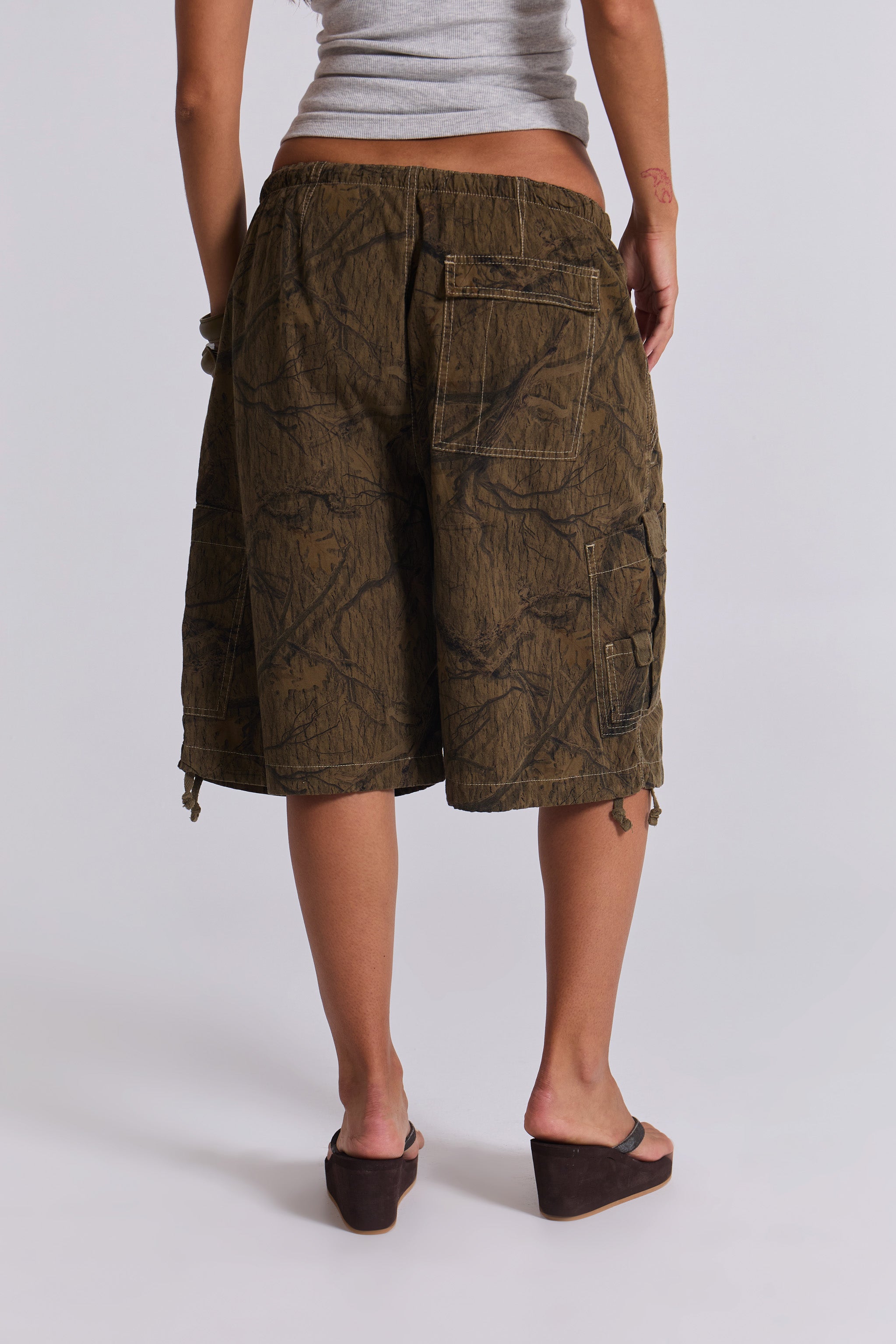 Forest Camo Parachute Shorts