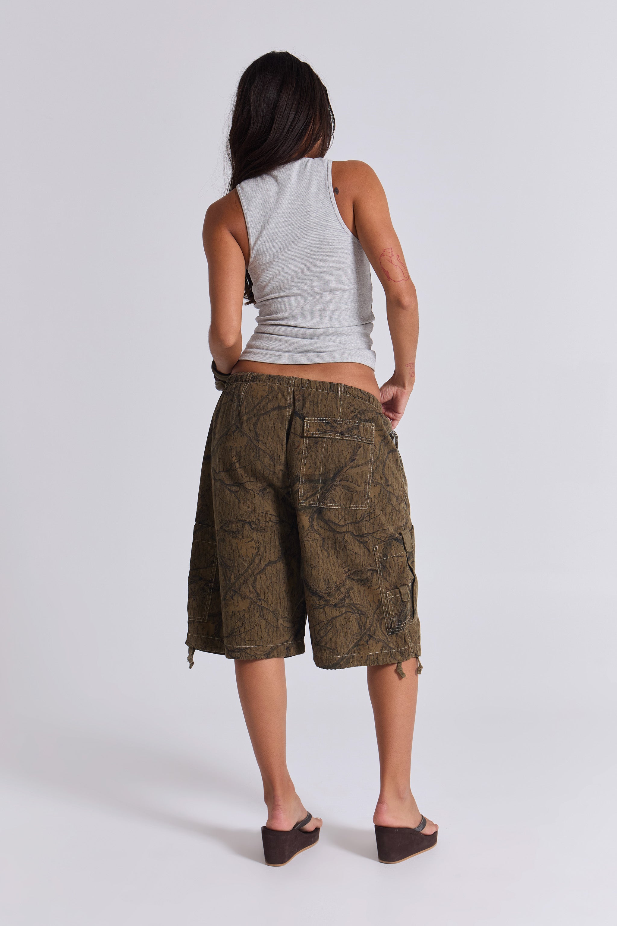 Forest Camo Parachute Shorts