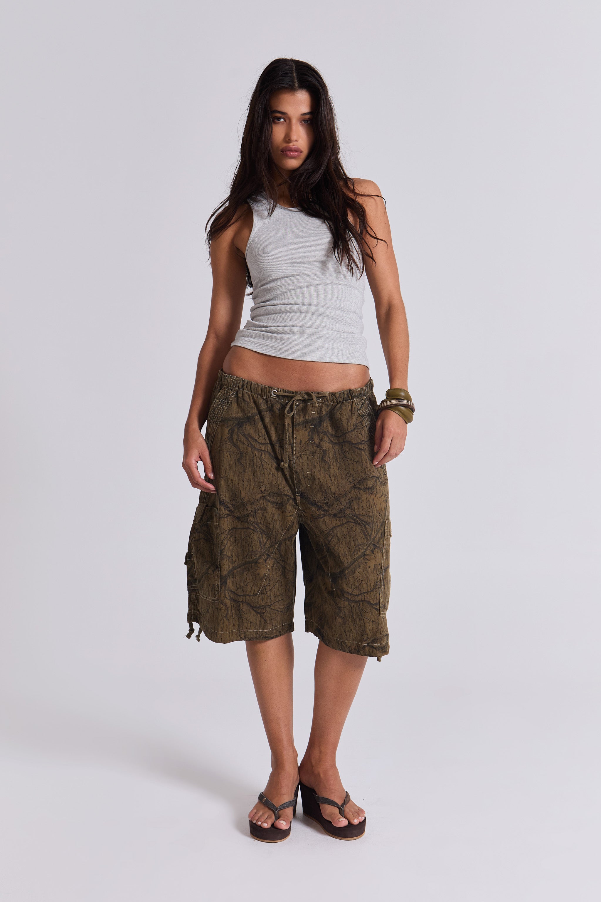 Forest Camo Parachute Shorts
