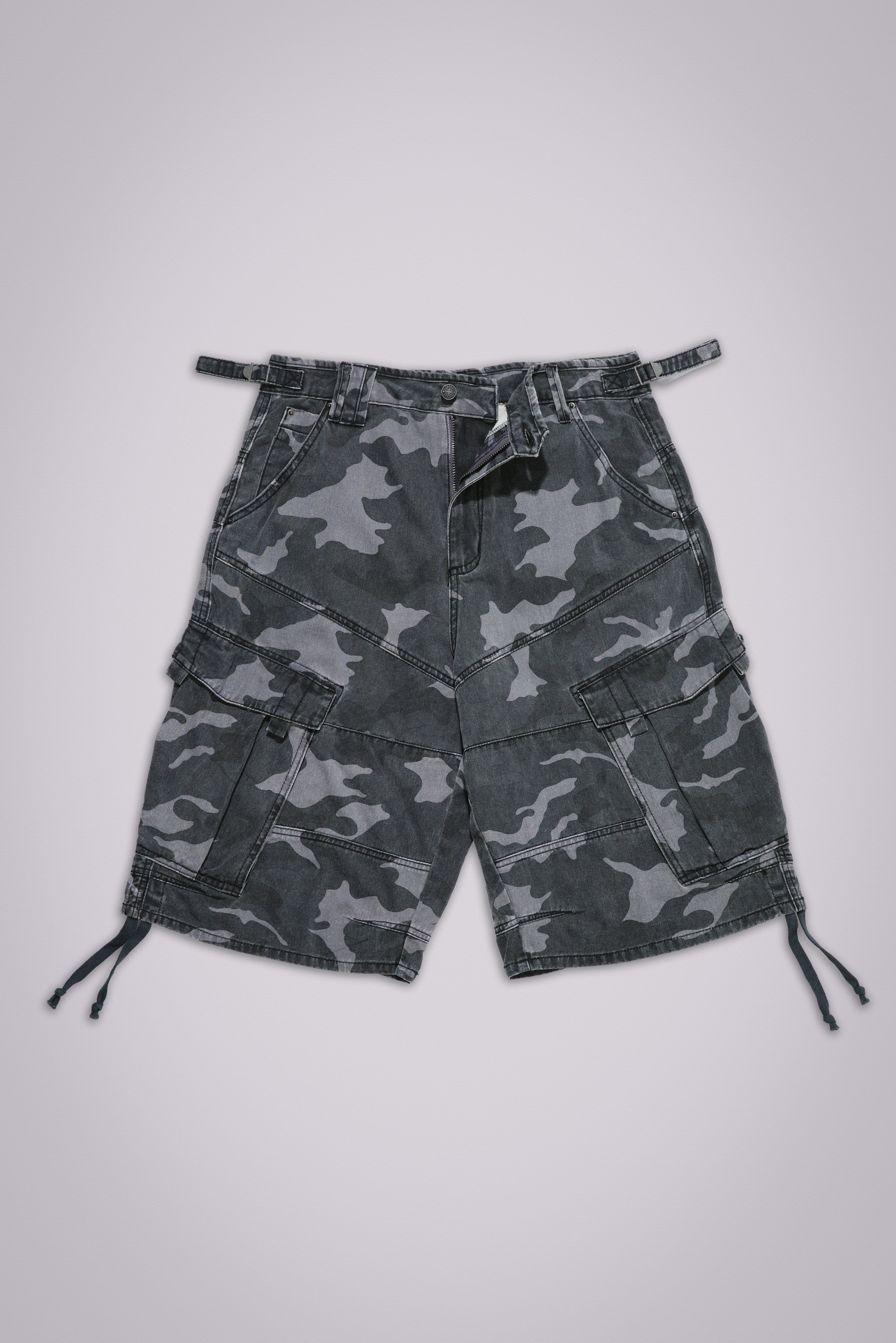 Black Cadet Camo Baggy Shorts