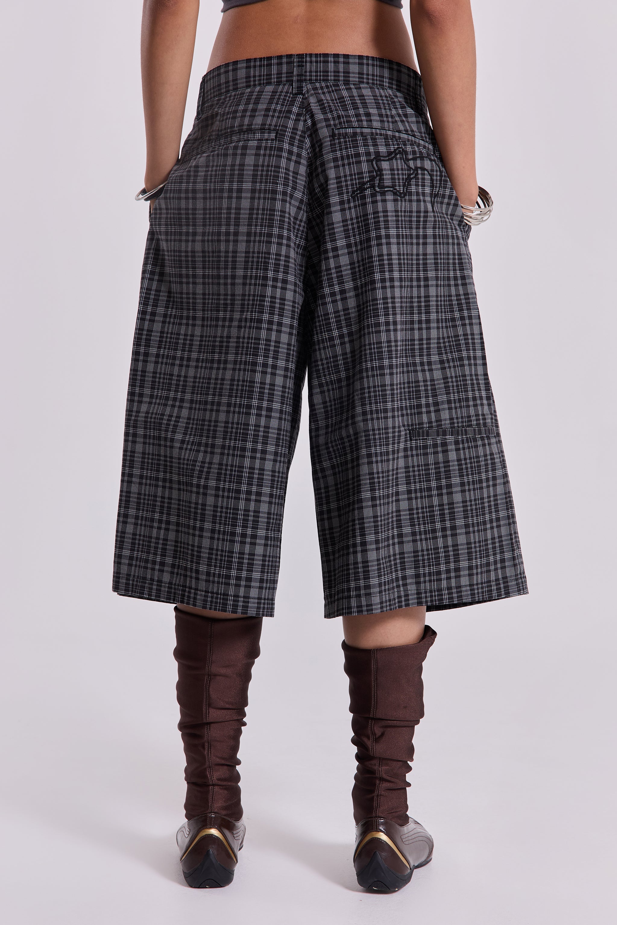 Black Check Jumbo Jorts