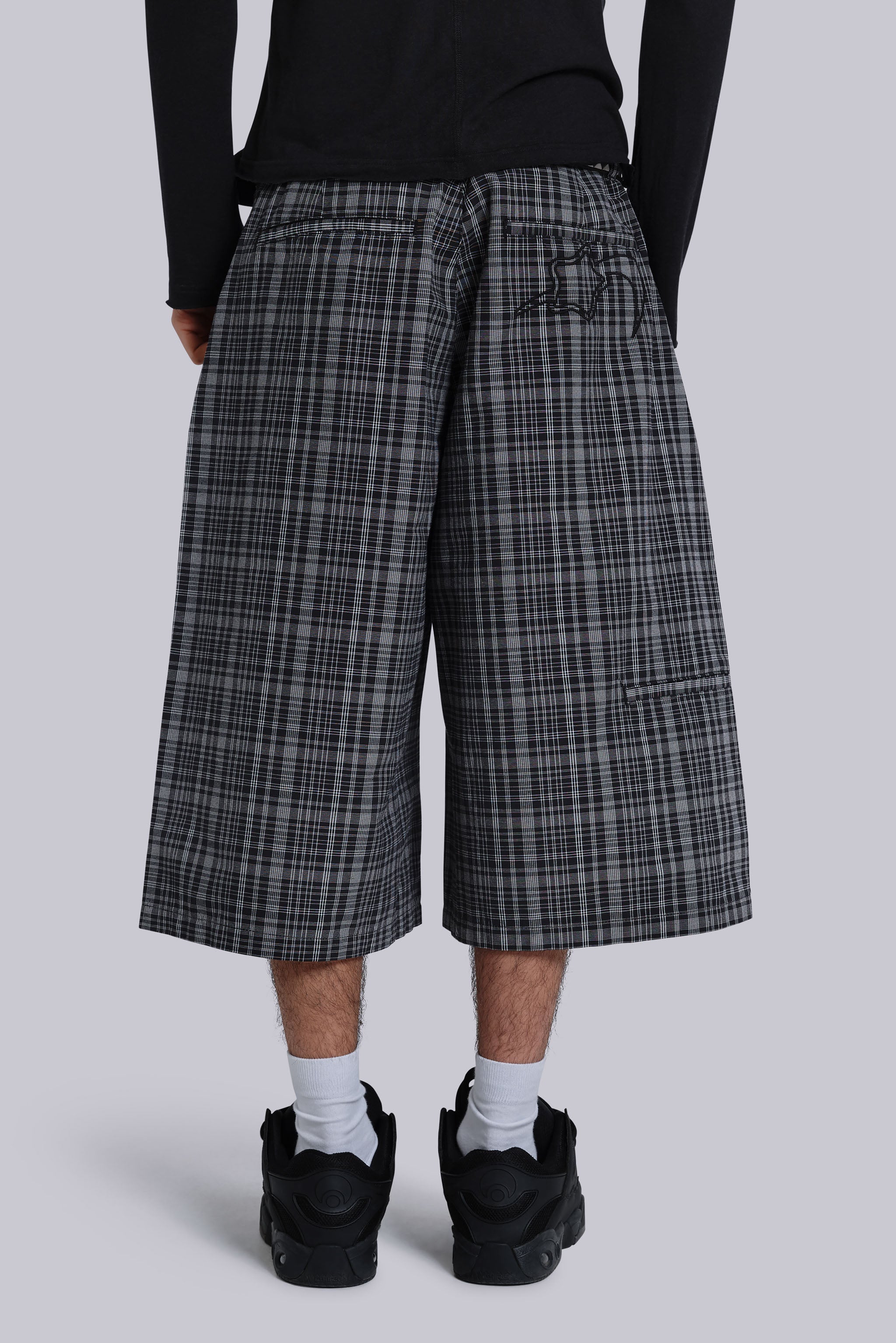 Black Check Jumbo Jorts