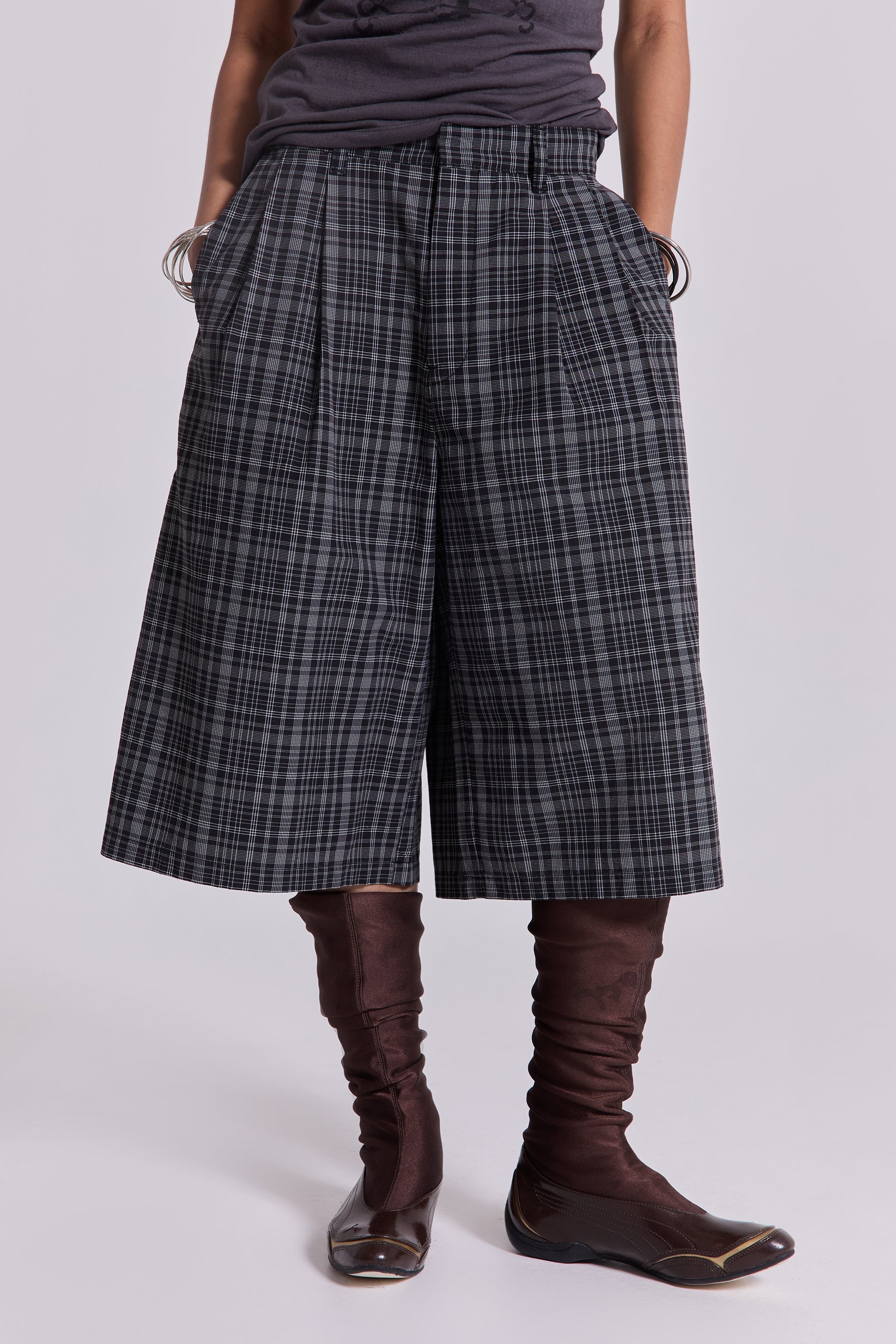 Black Check Jumbo Jorts