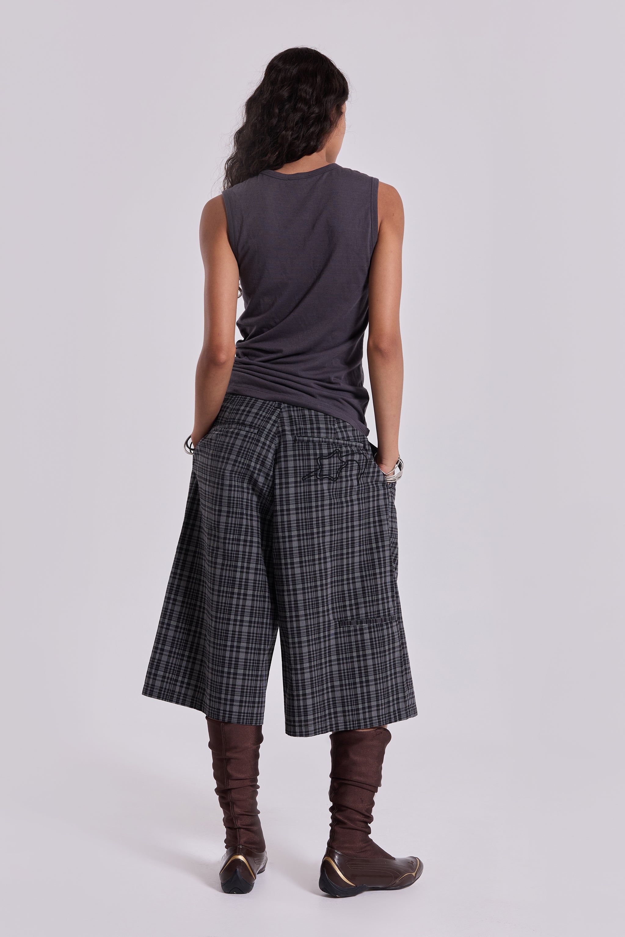 Black Check Jumbo Jorts