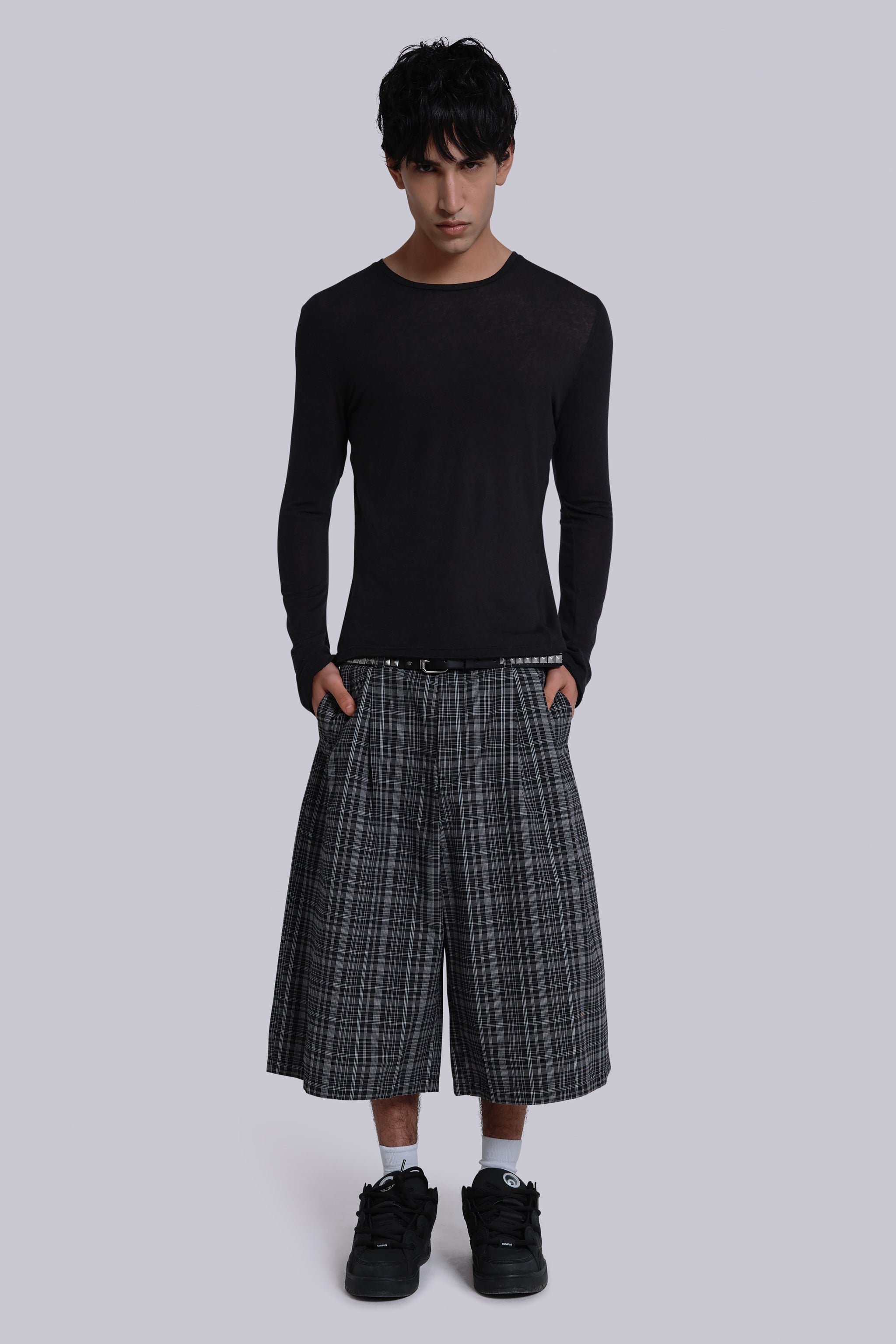 Black Check Jumbo Jorts