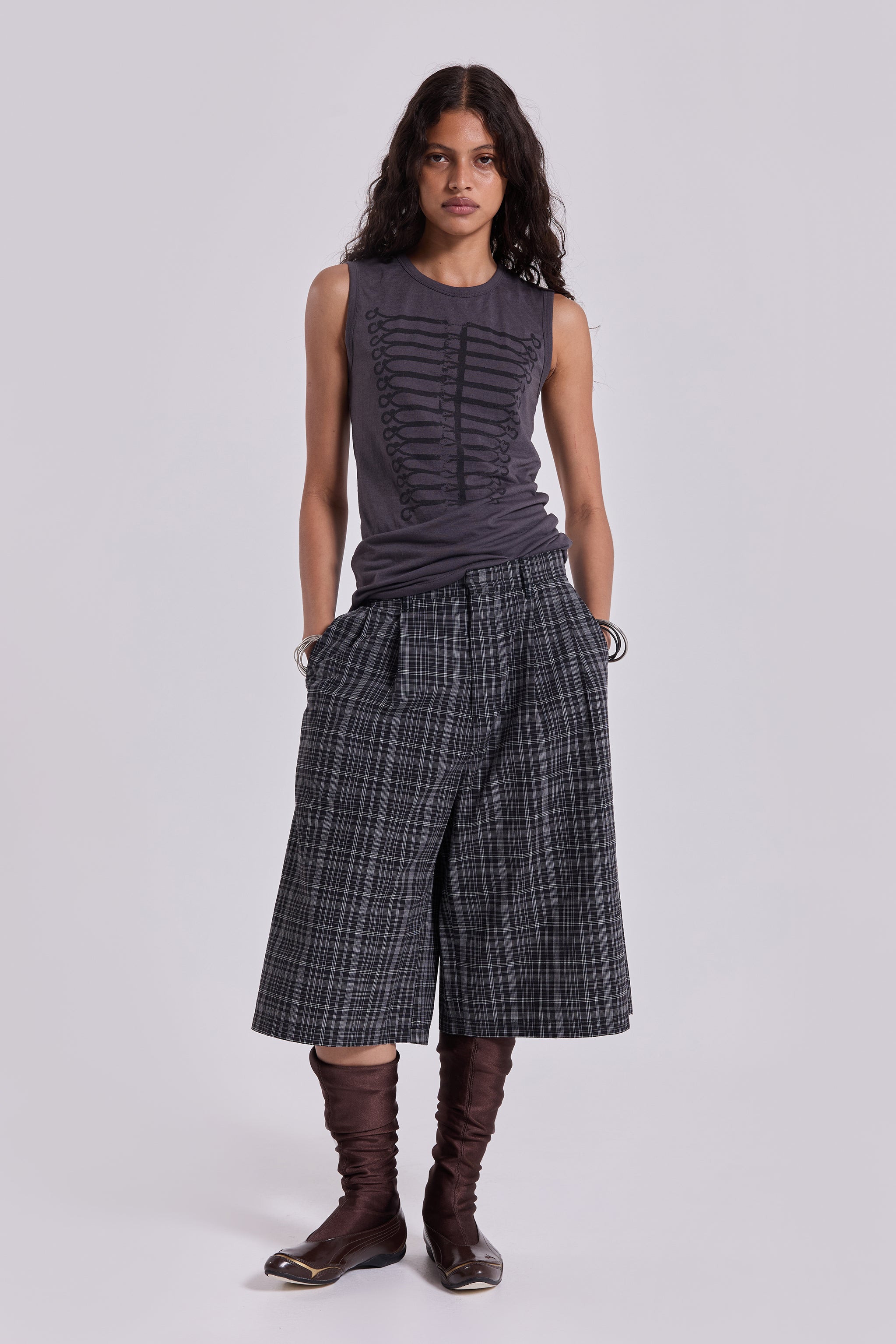 Black Check Jumbo Jorts