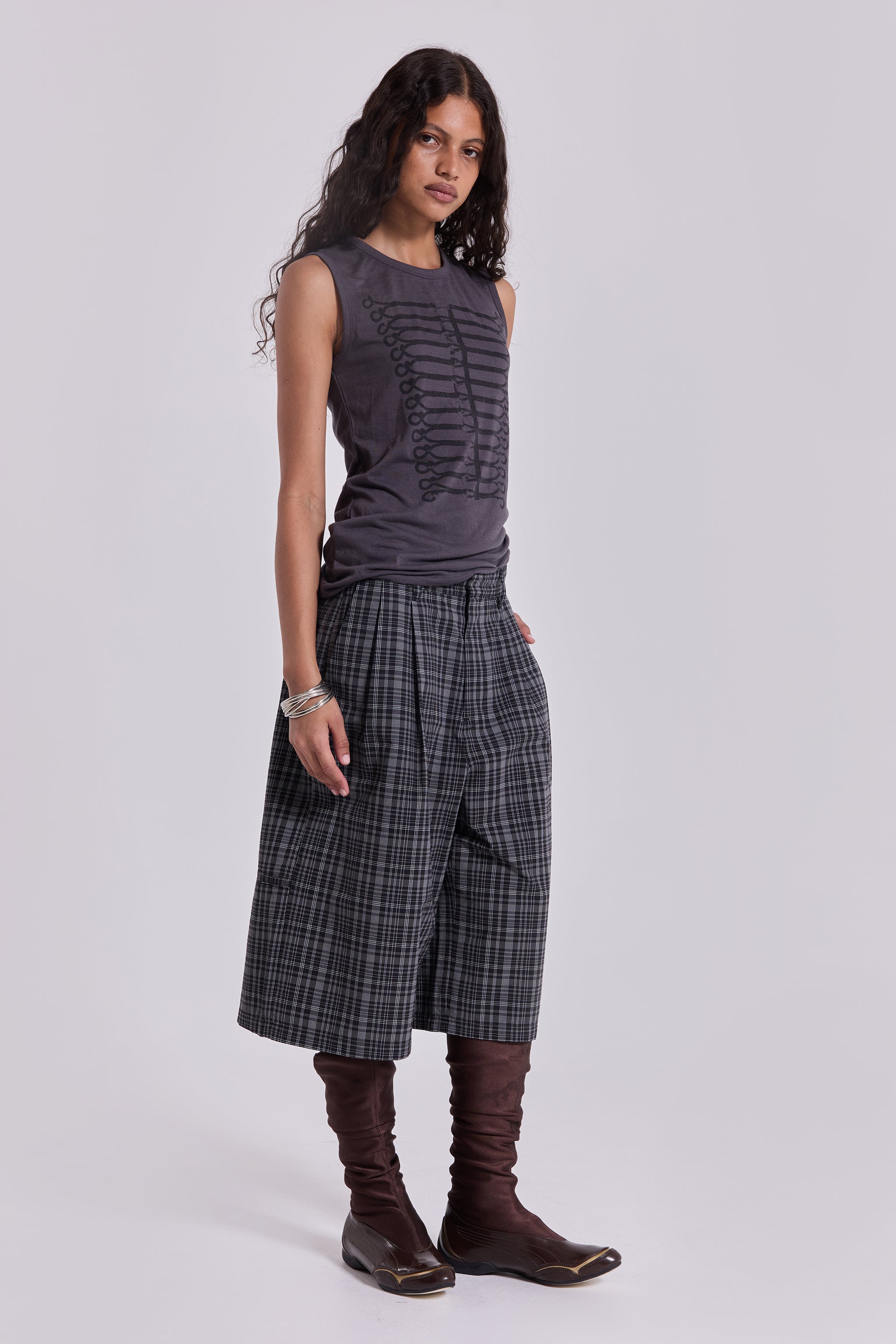 Black Check Jumbo Jorts