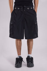 Black Eyelet Board Shorts