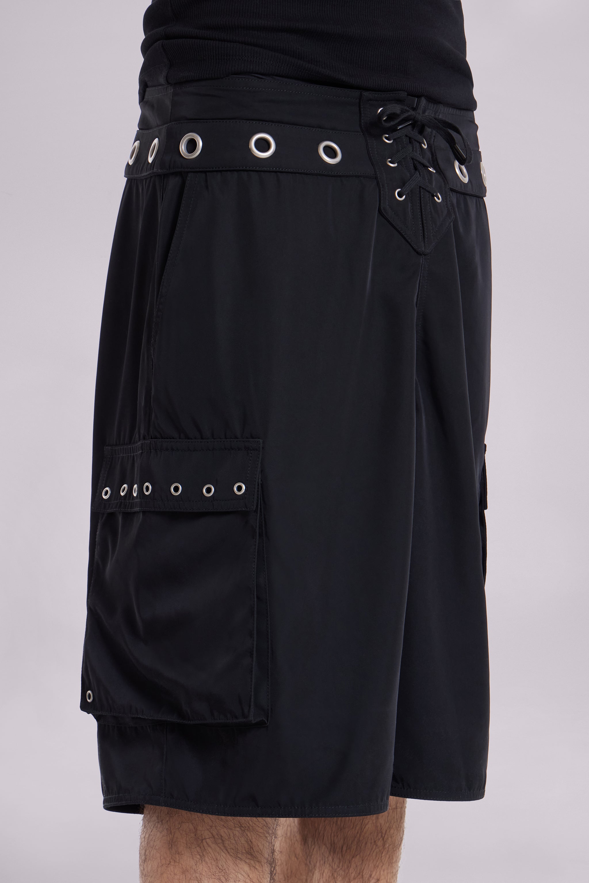 Black Eyelet Board Shorts