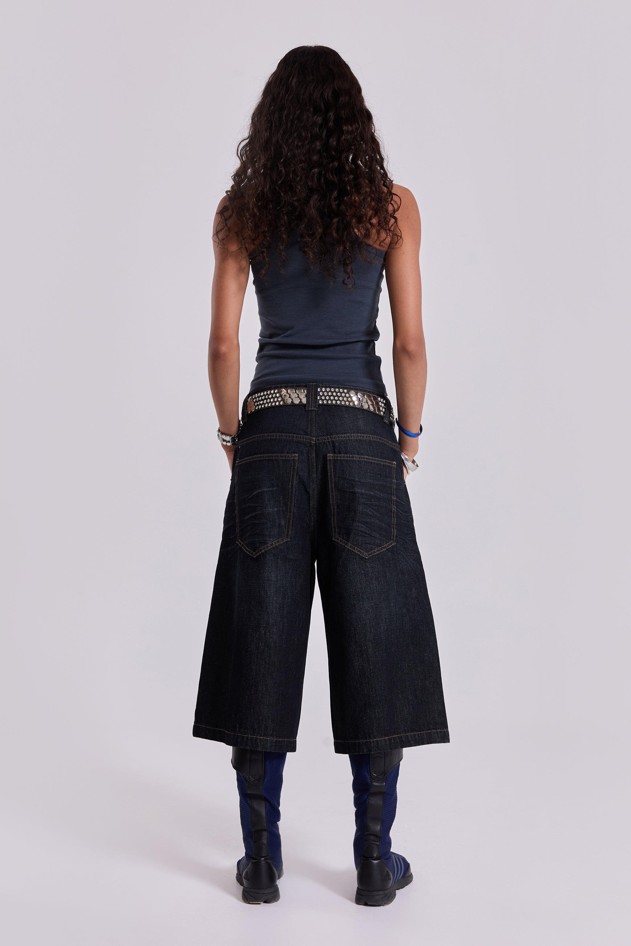 Creased Indigo Colossus Jorts