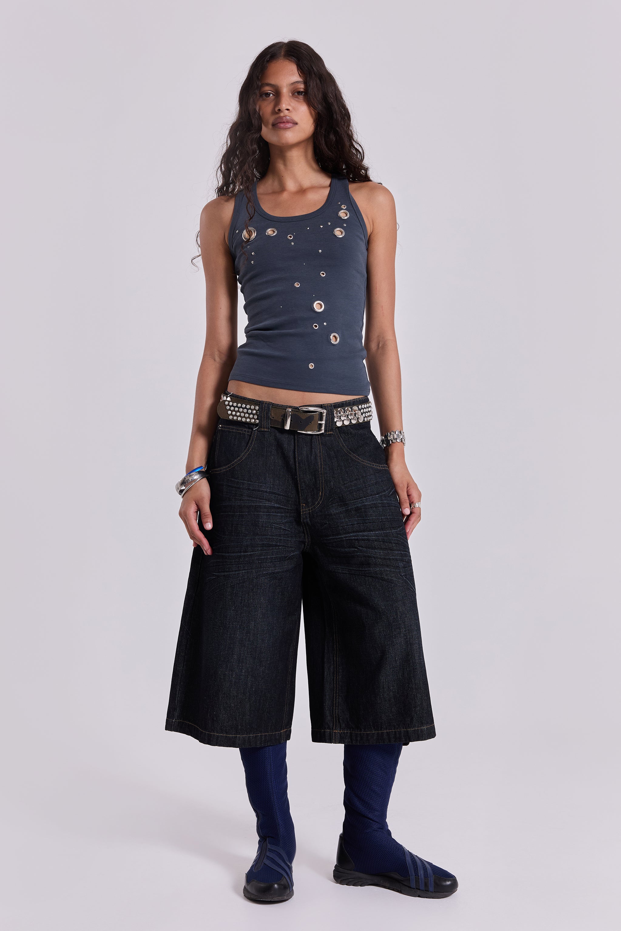 Creased Indigo Colossus Jorts