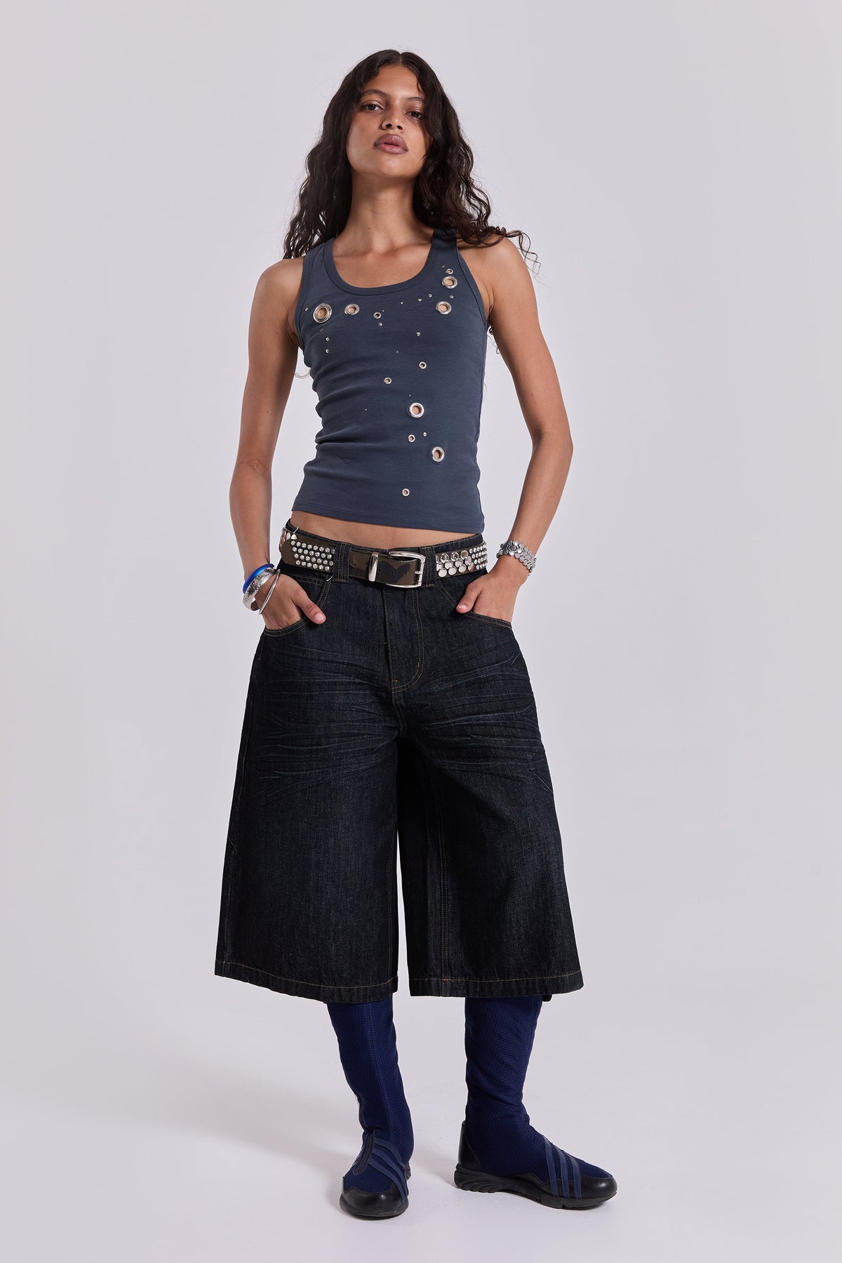 Creased Indigo Colossus Jorts