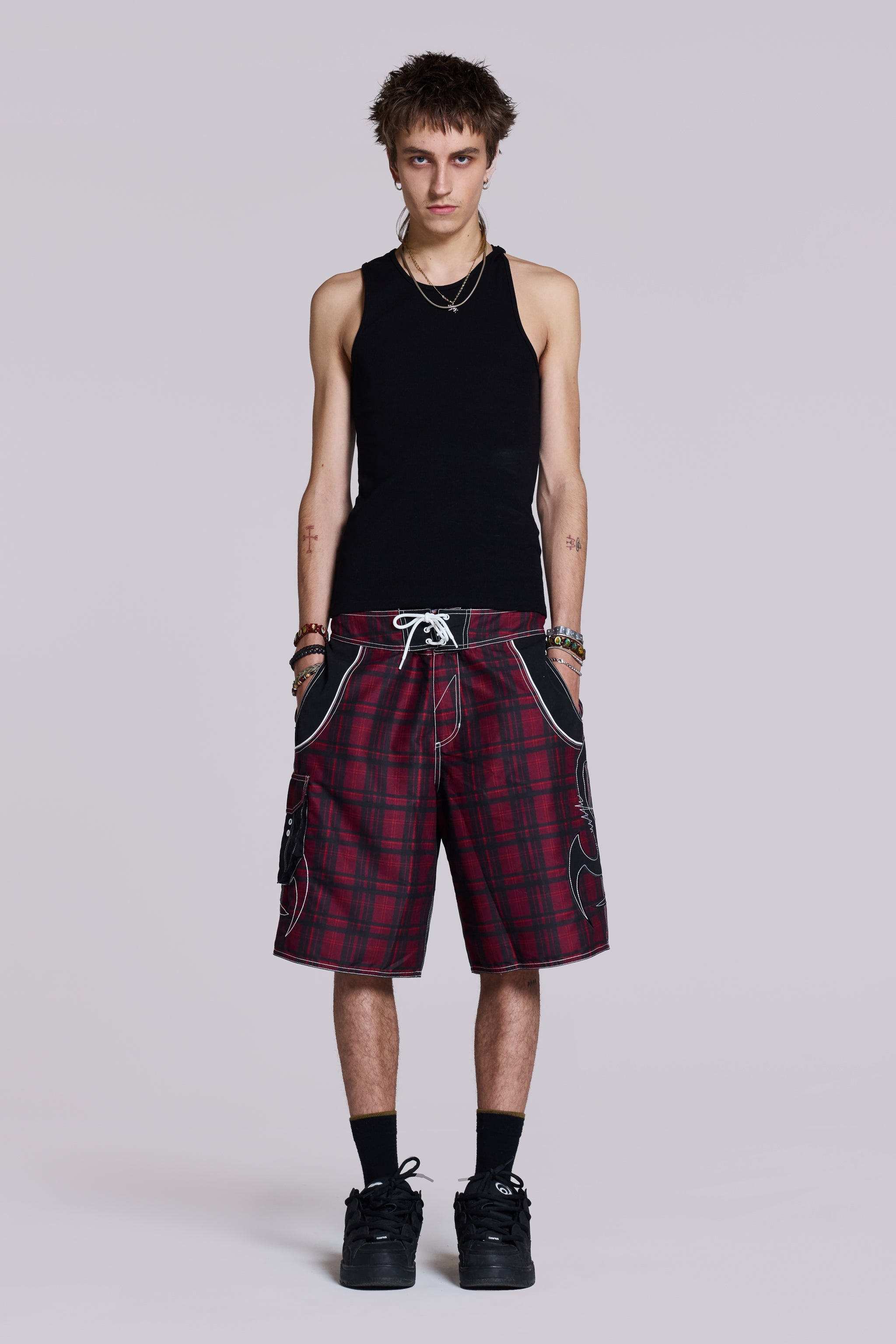 Tribal Check Board Shorts