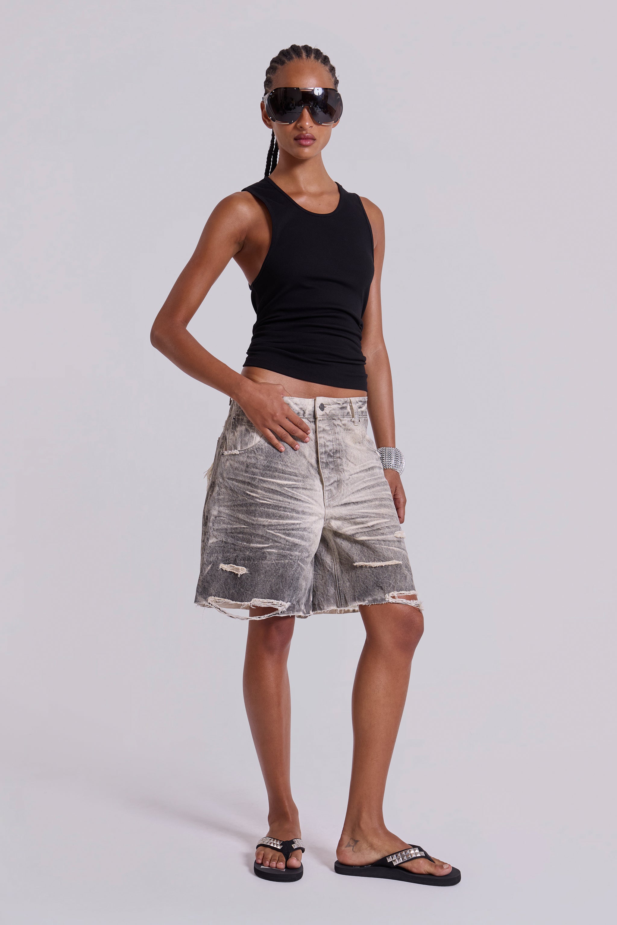 Dirty Studded Glasto Shorts