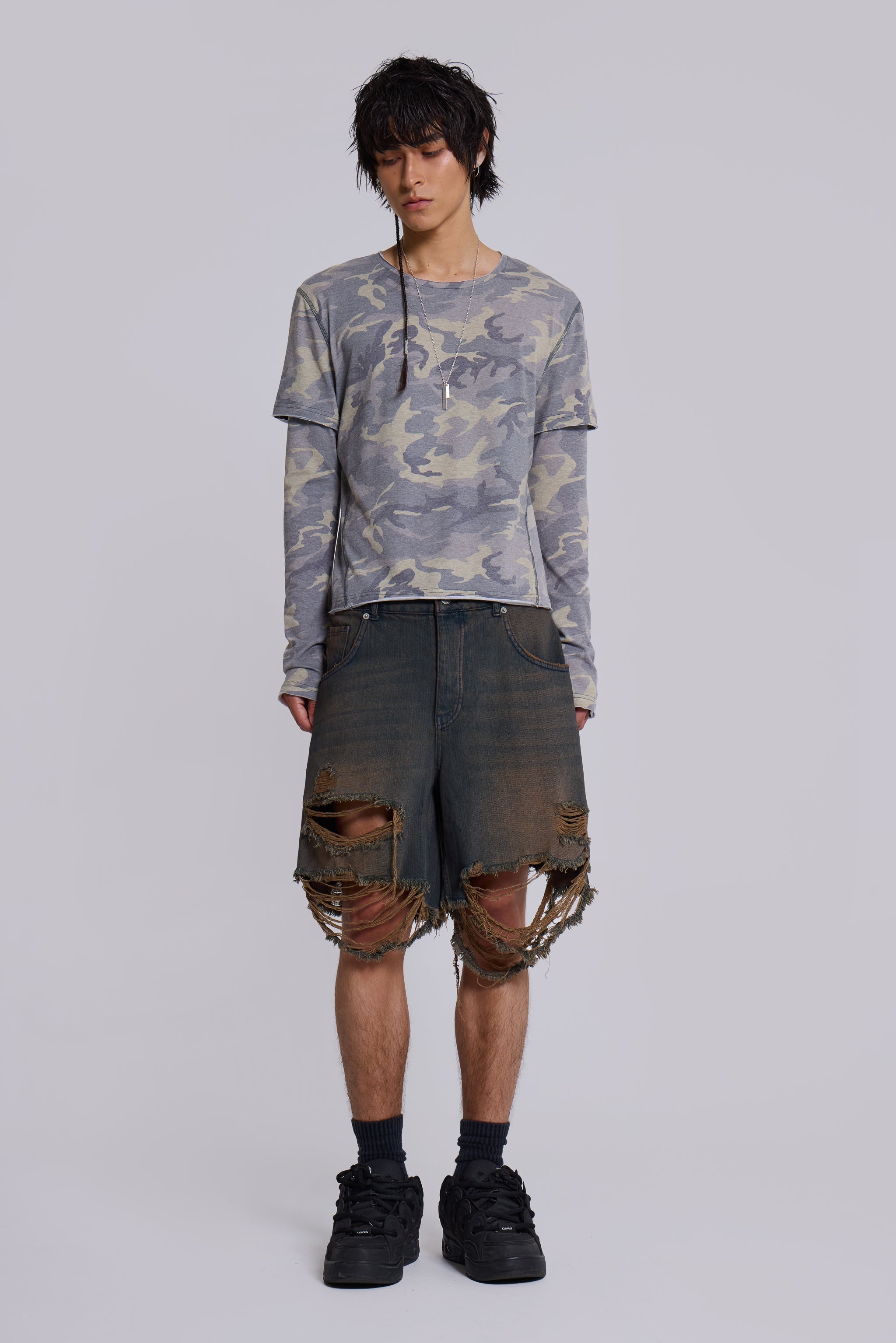 Dark Vintage Wash Glasto Shorts