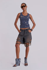 Dark Vintage Wash Glasto Shorts