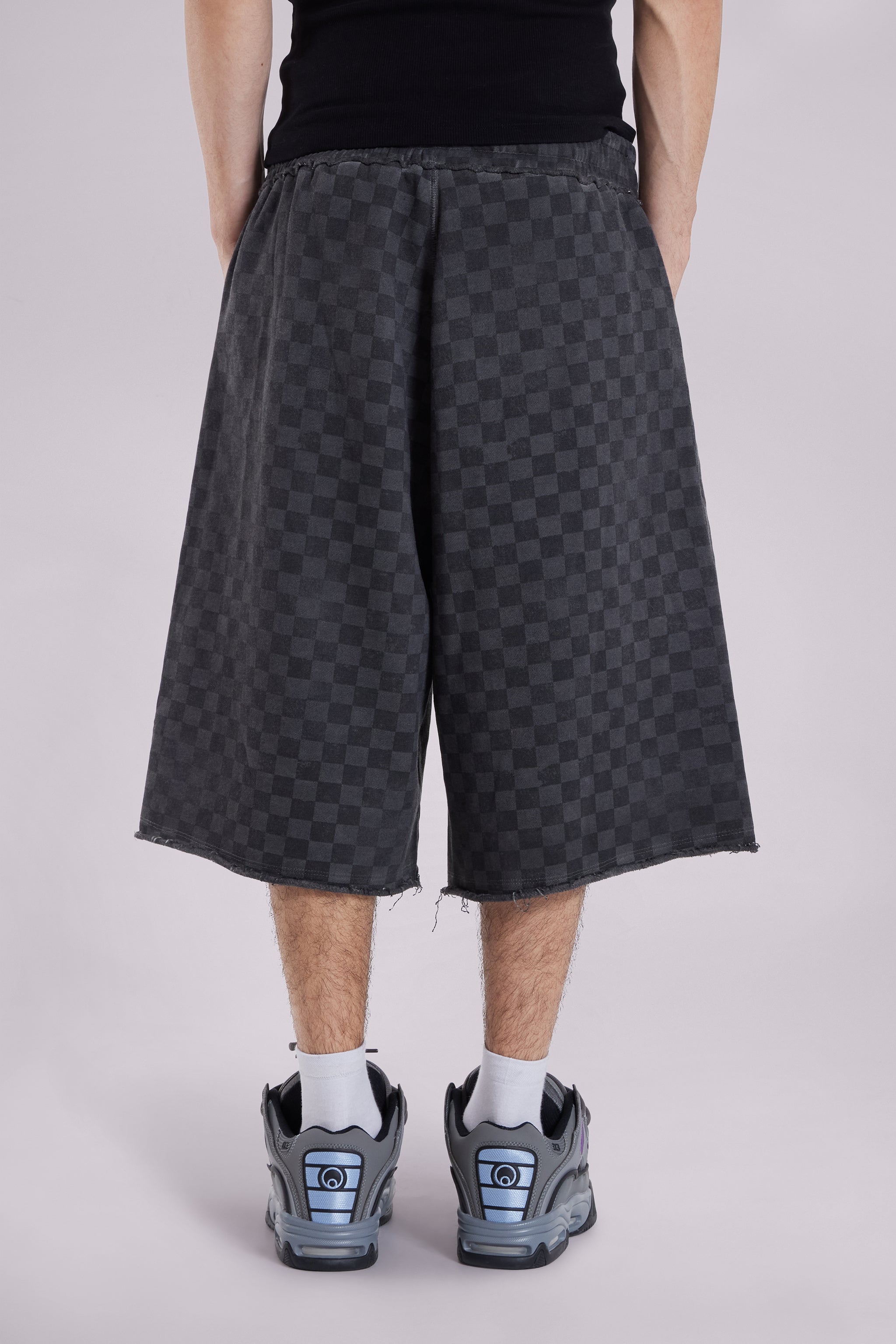 Checkerboard Monster Jogger Baggy Shorts