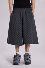 Checkerboard Monster Jogger Baggy Shorts