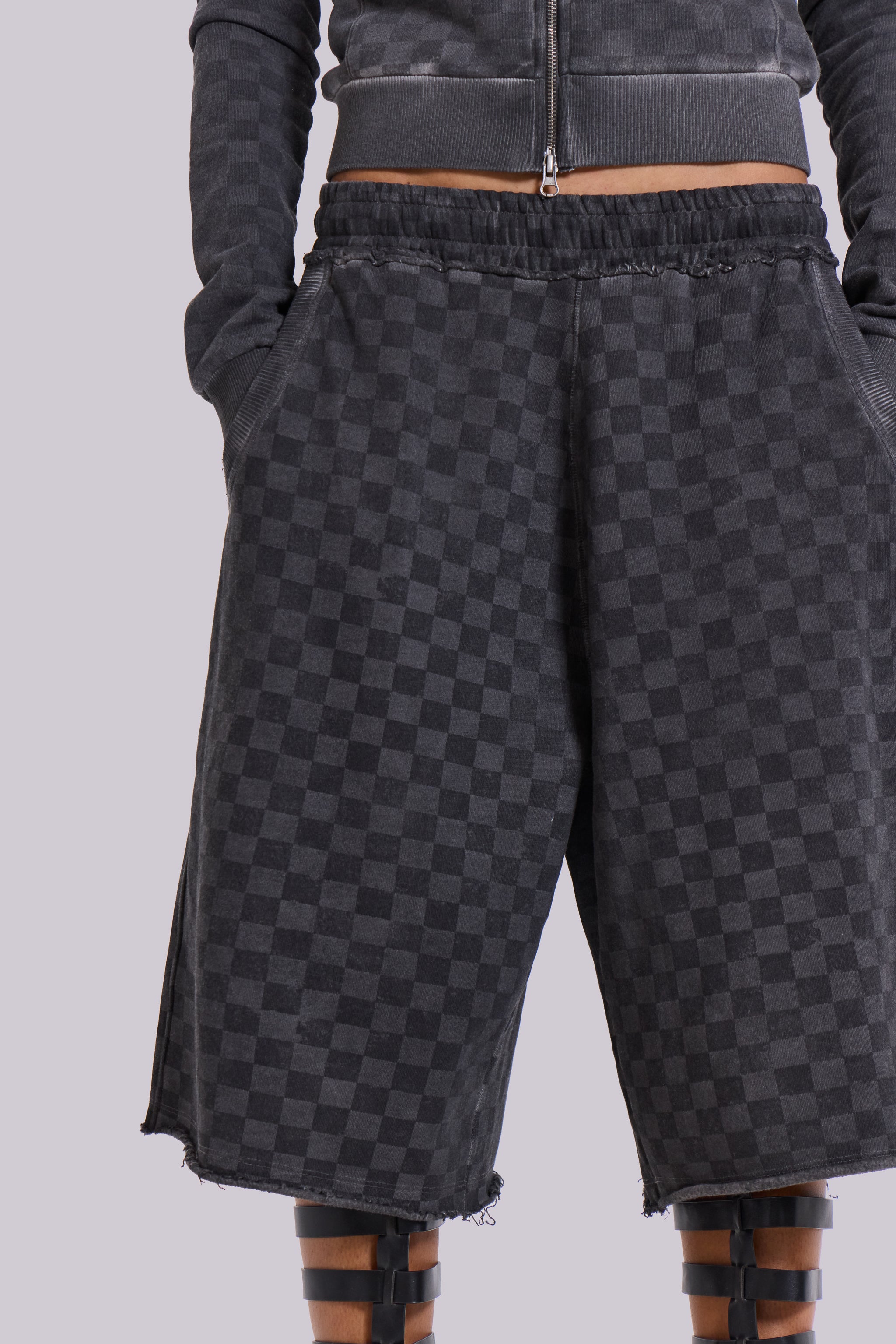 Checkerboard Monster Jogger Baggy Shorts