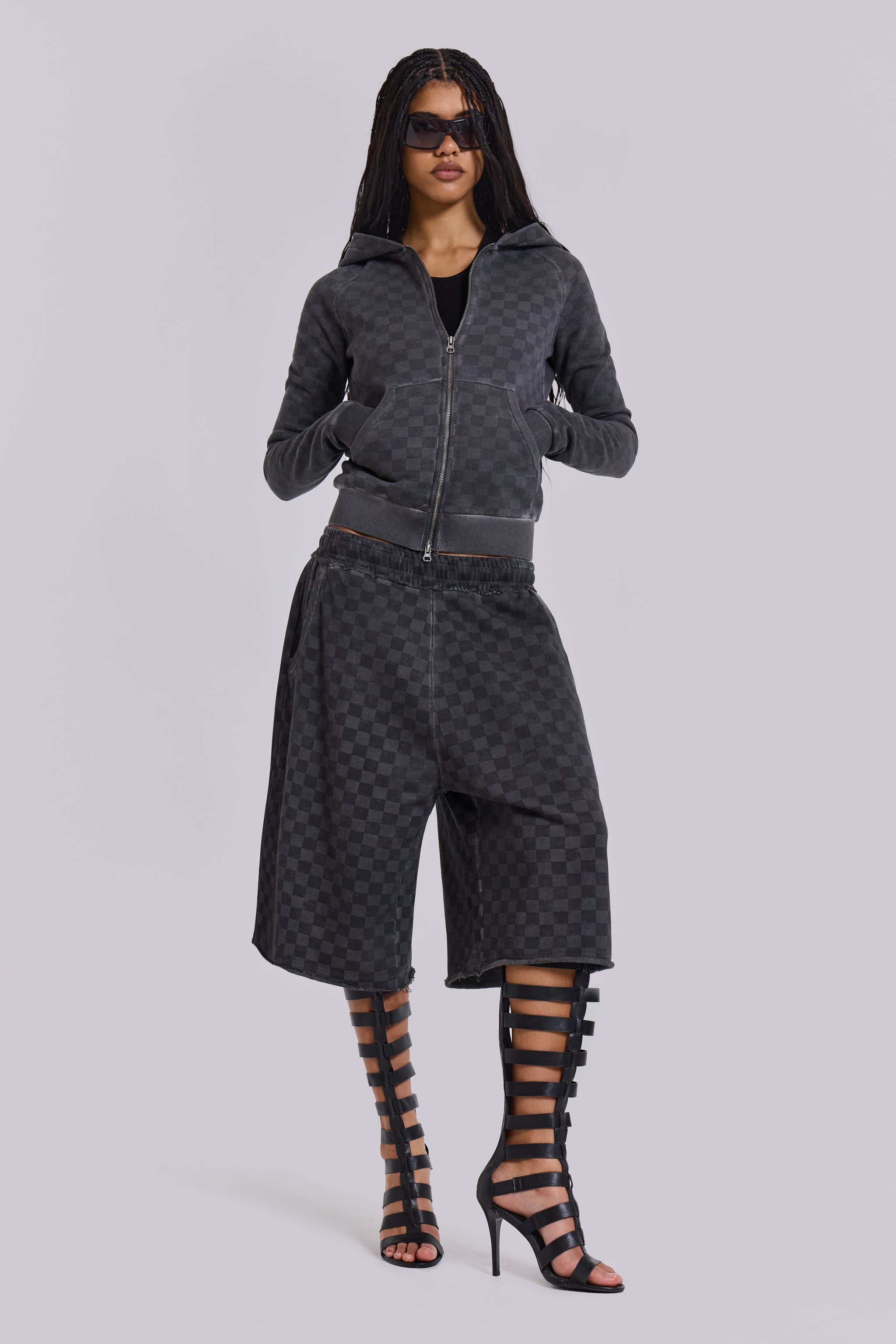 Checkerboard Mini Monster Hoodie