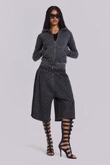 Checkerboard Monster Jogger Baggy Shorts