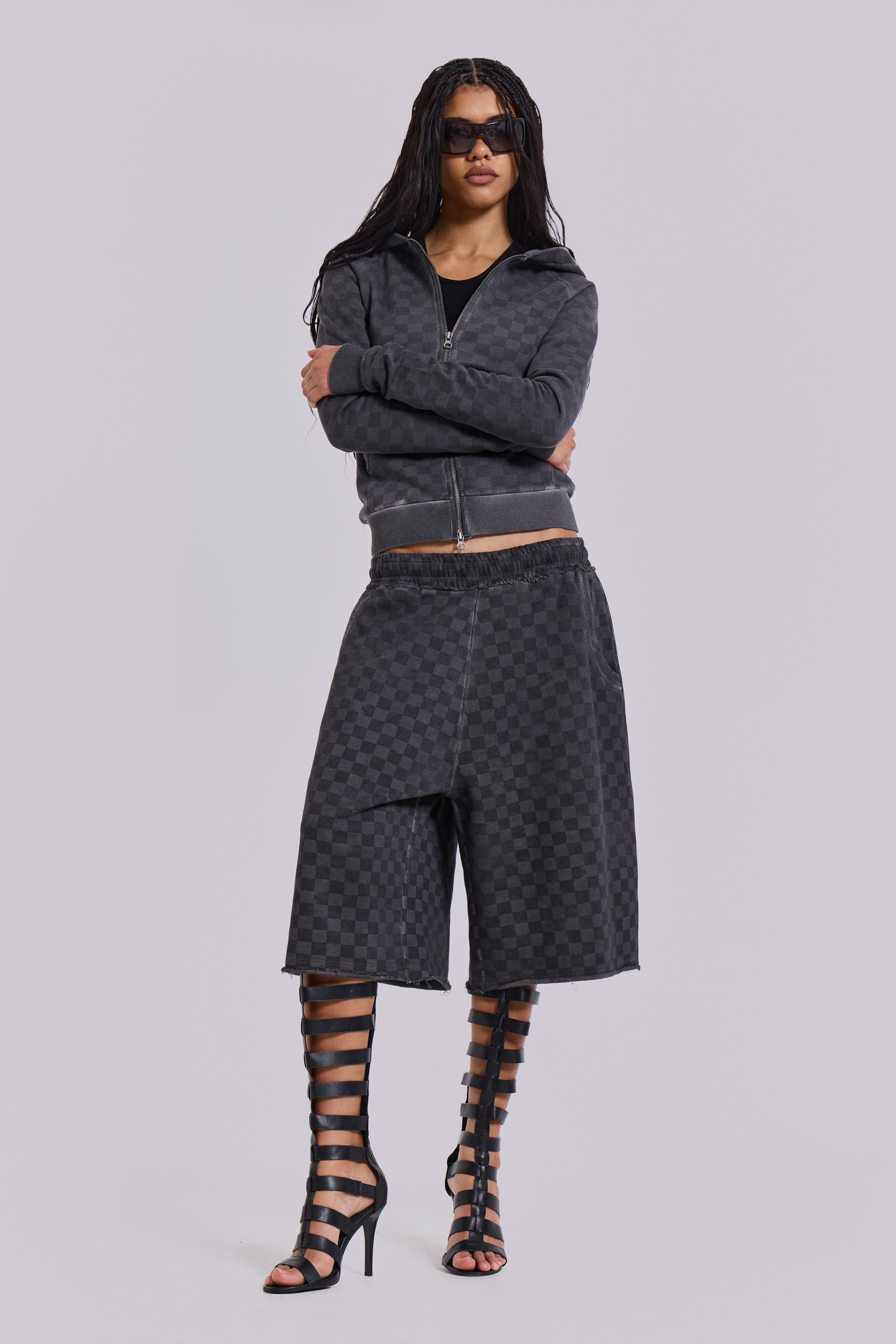 Checkerboard Mini Monster Hoodie