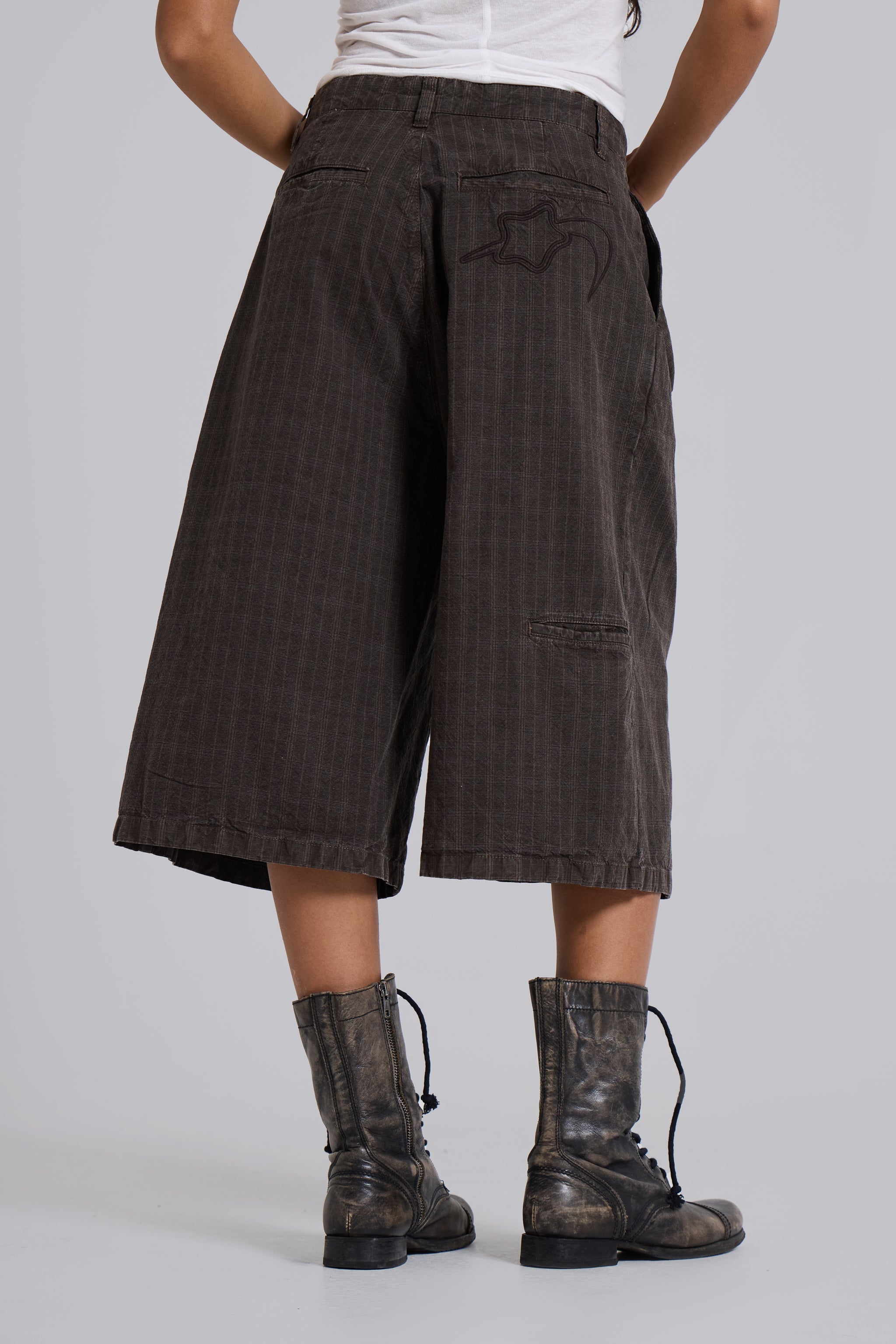 Brown Check Jumbo Jorts