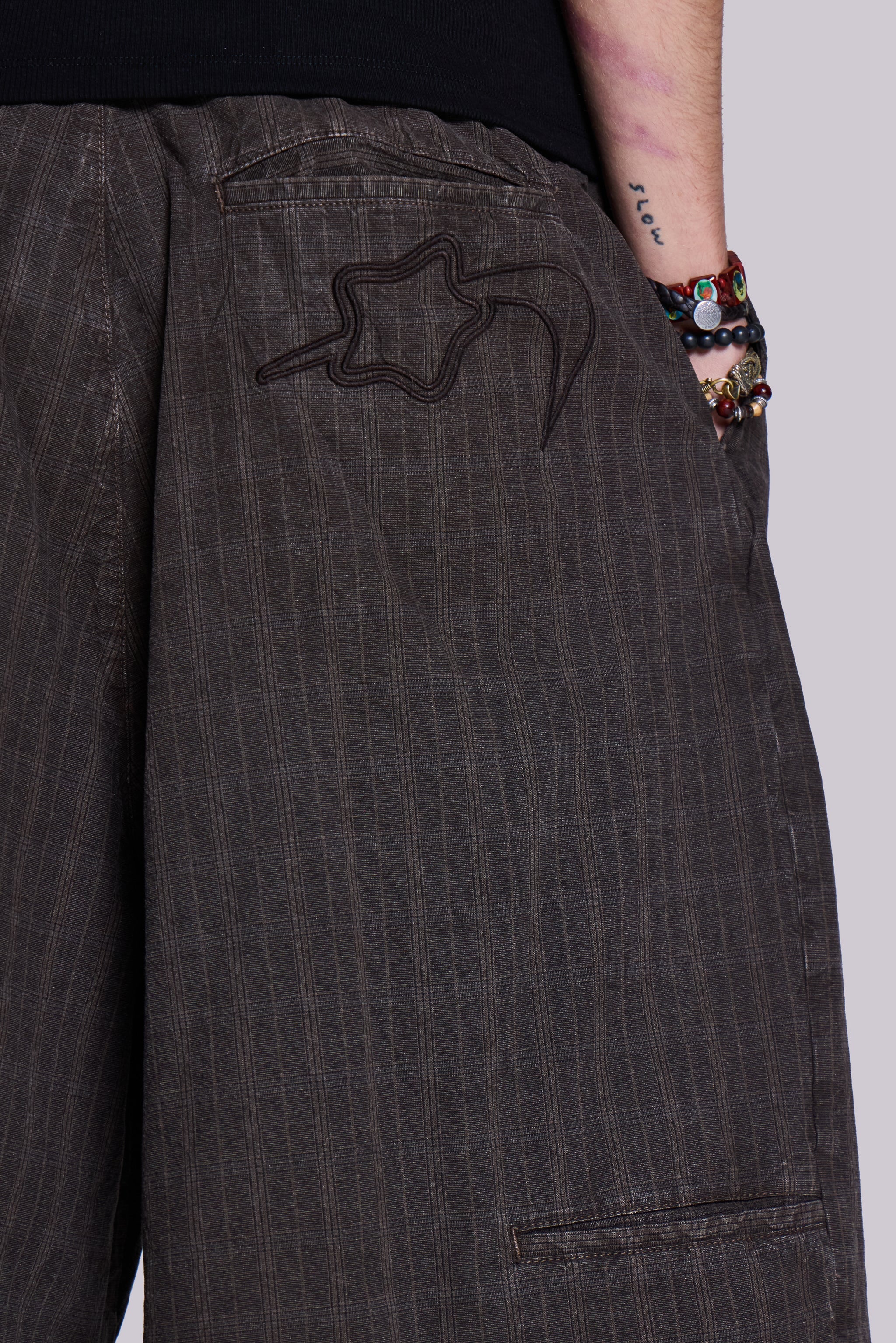 Brown Check Jumbo Jorts