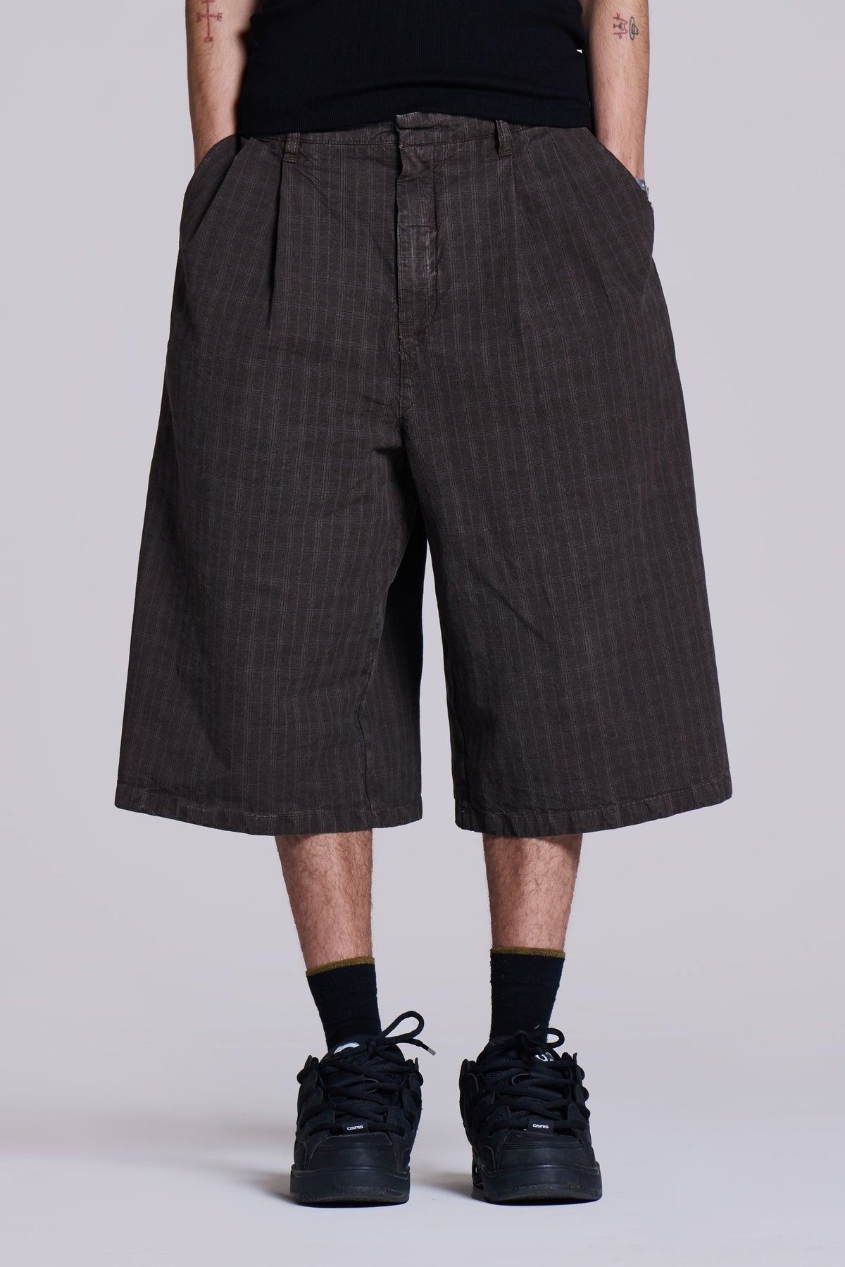 Brown Check Jumbo Jorts