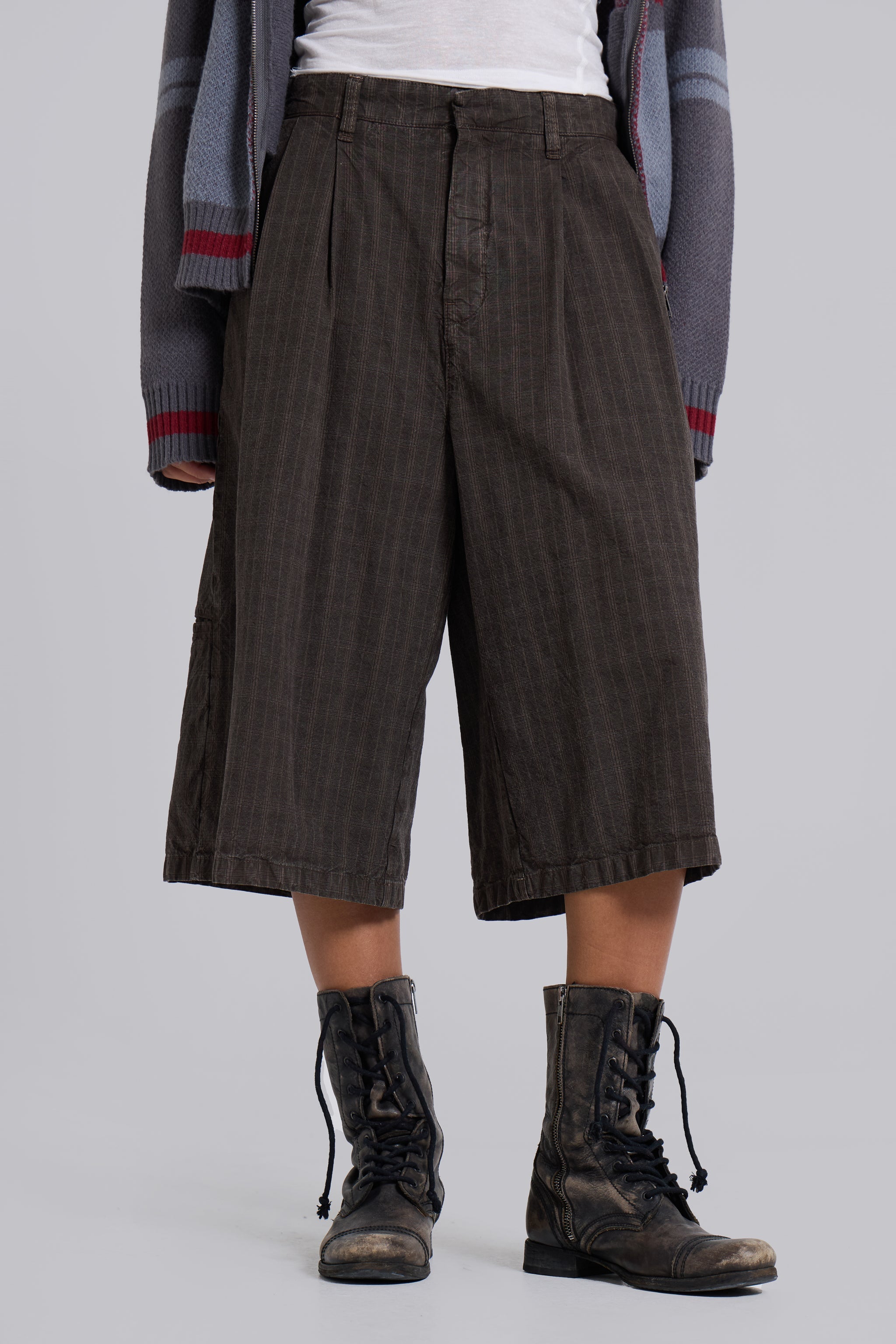 Brown Check Jumbo Jorts