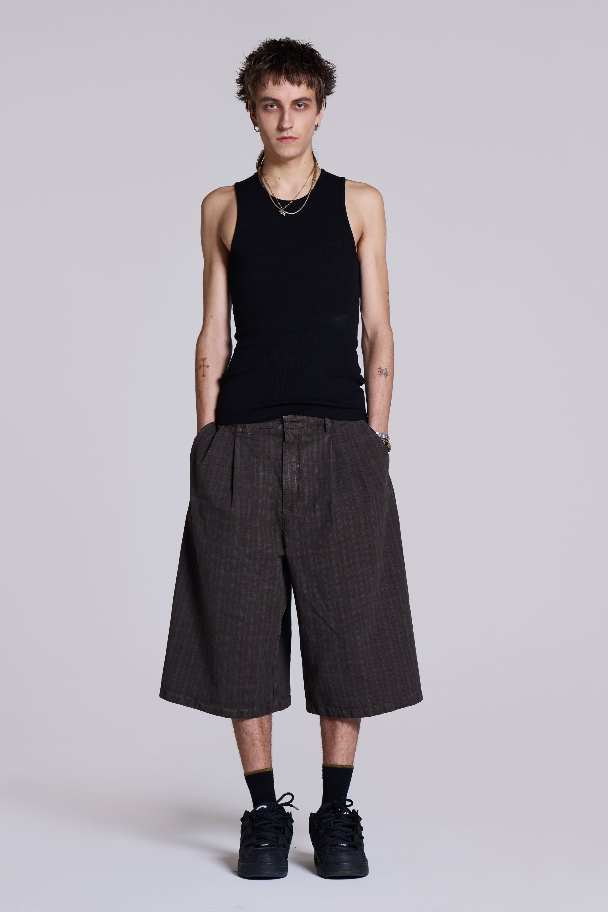 Brown Check Jumbo Jorts