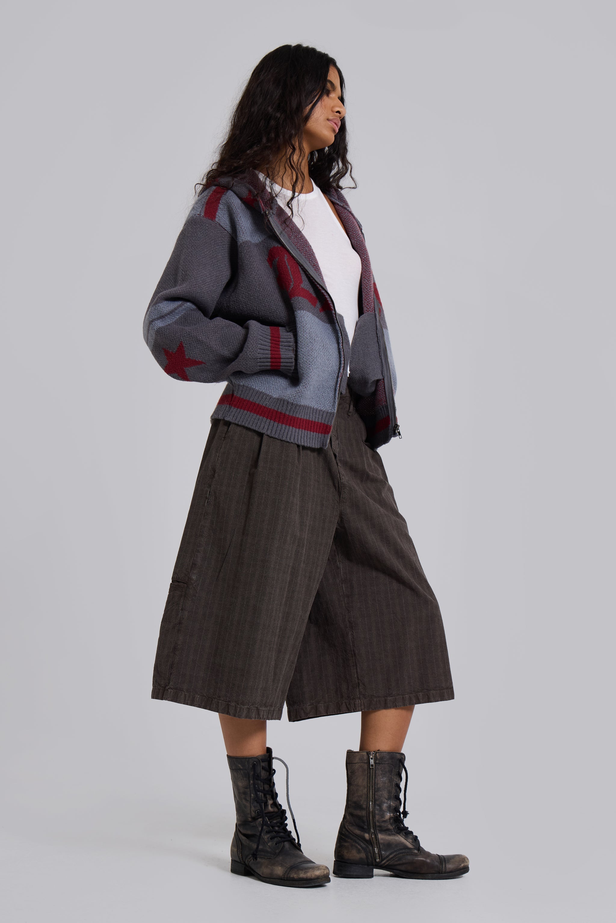 Brown Check Jumbo Jorts