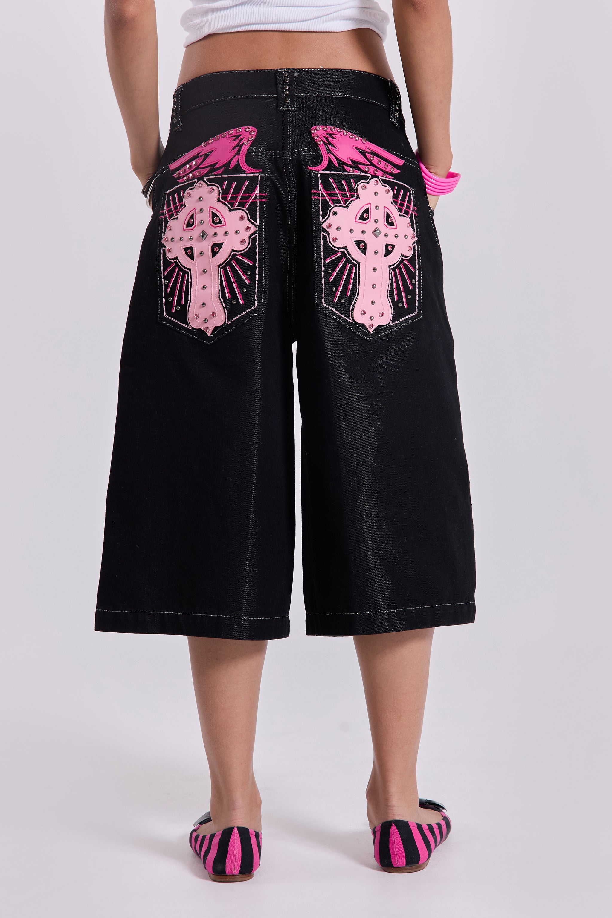 Pink Sapphire Cross Colossus Jorts