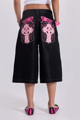 Pink Sapphire Cross Colossus Jorts