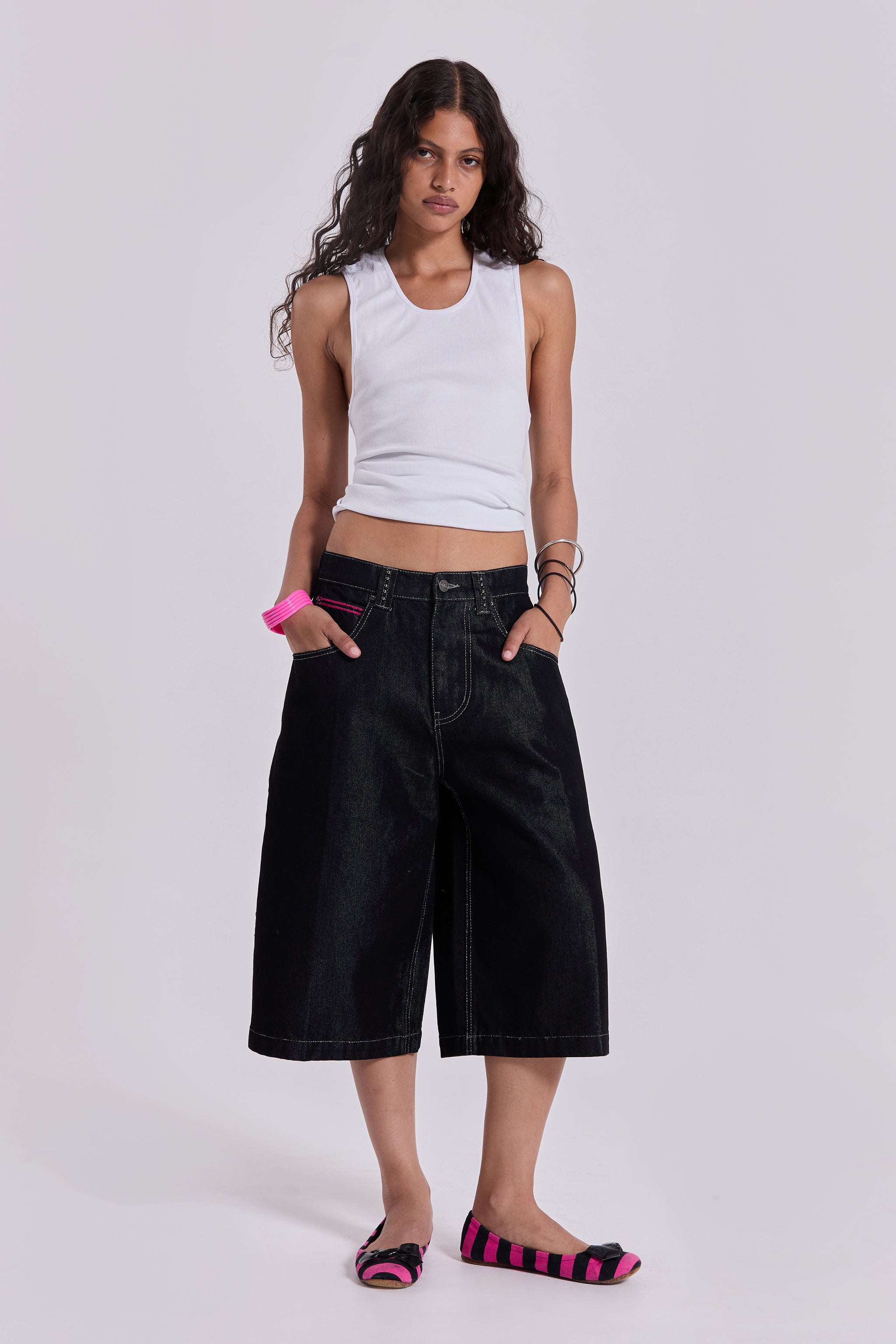 Pink Sapphire Cross Colossus Jorts