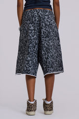 Airbrush Grey Leopard Monster Shorts