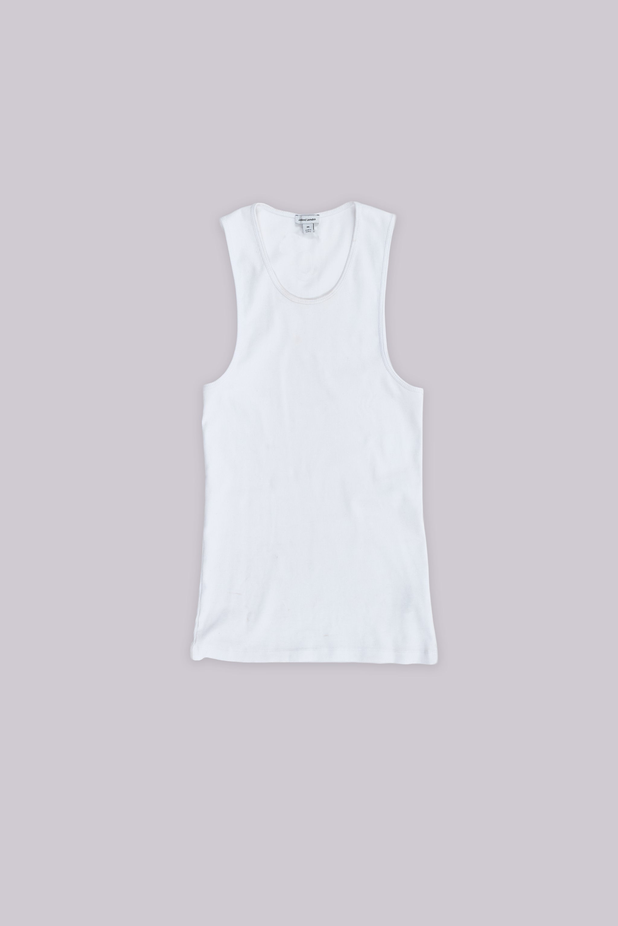 White Rib Full Length Vest
