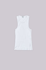 White Rib Full Length Vest
