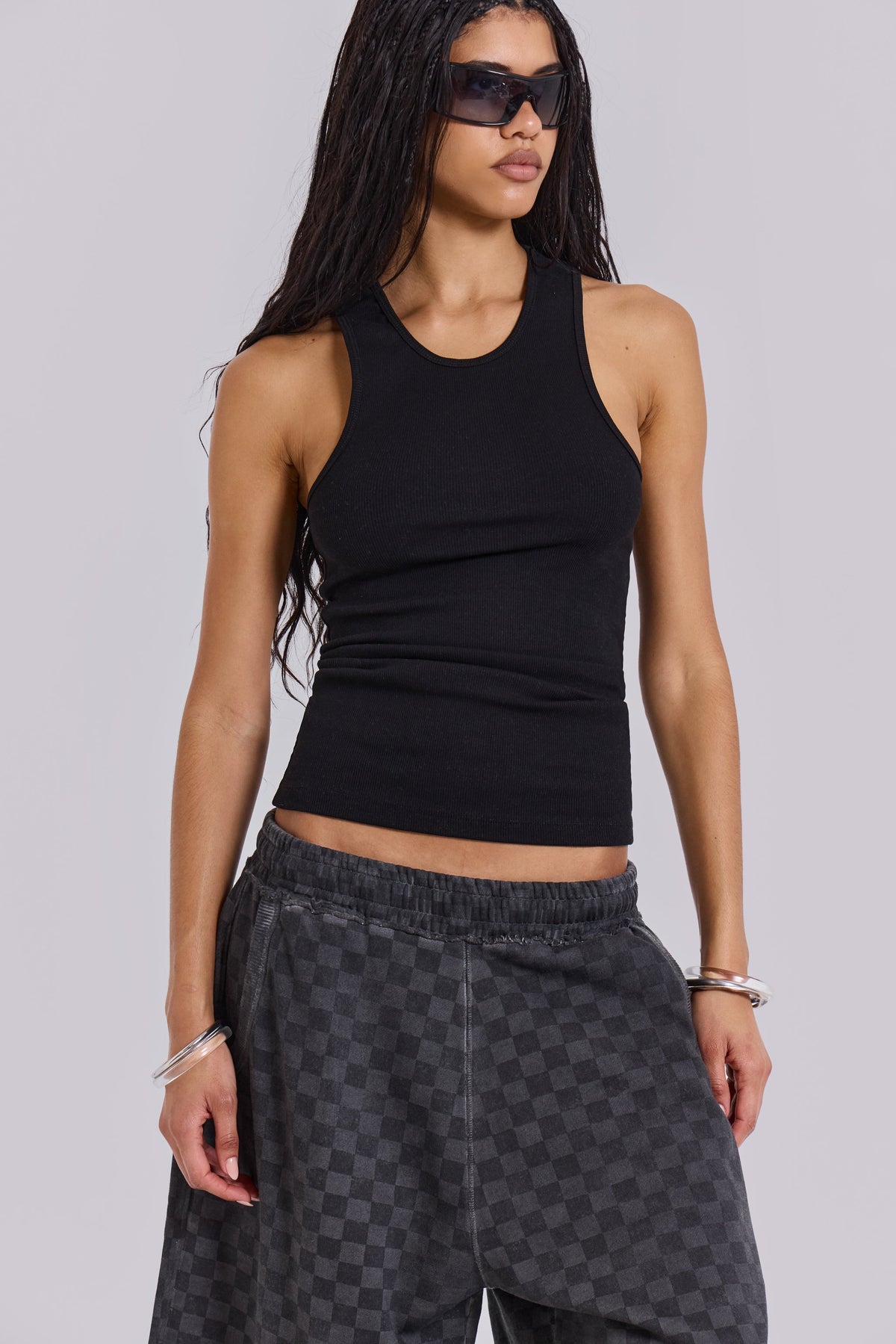 Black Rib Longline Vest