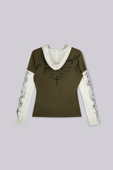 Tattoo Double Layer Hooded Mist