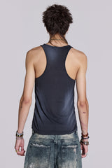 Safety Pin Washed Black Tank