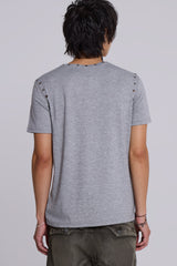 Studded Grey Marl Mist T-Shirt