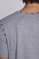 Studded Grey Marl Mist T-Shirt