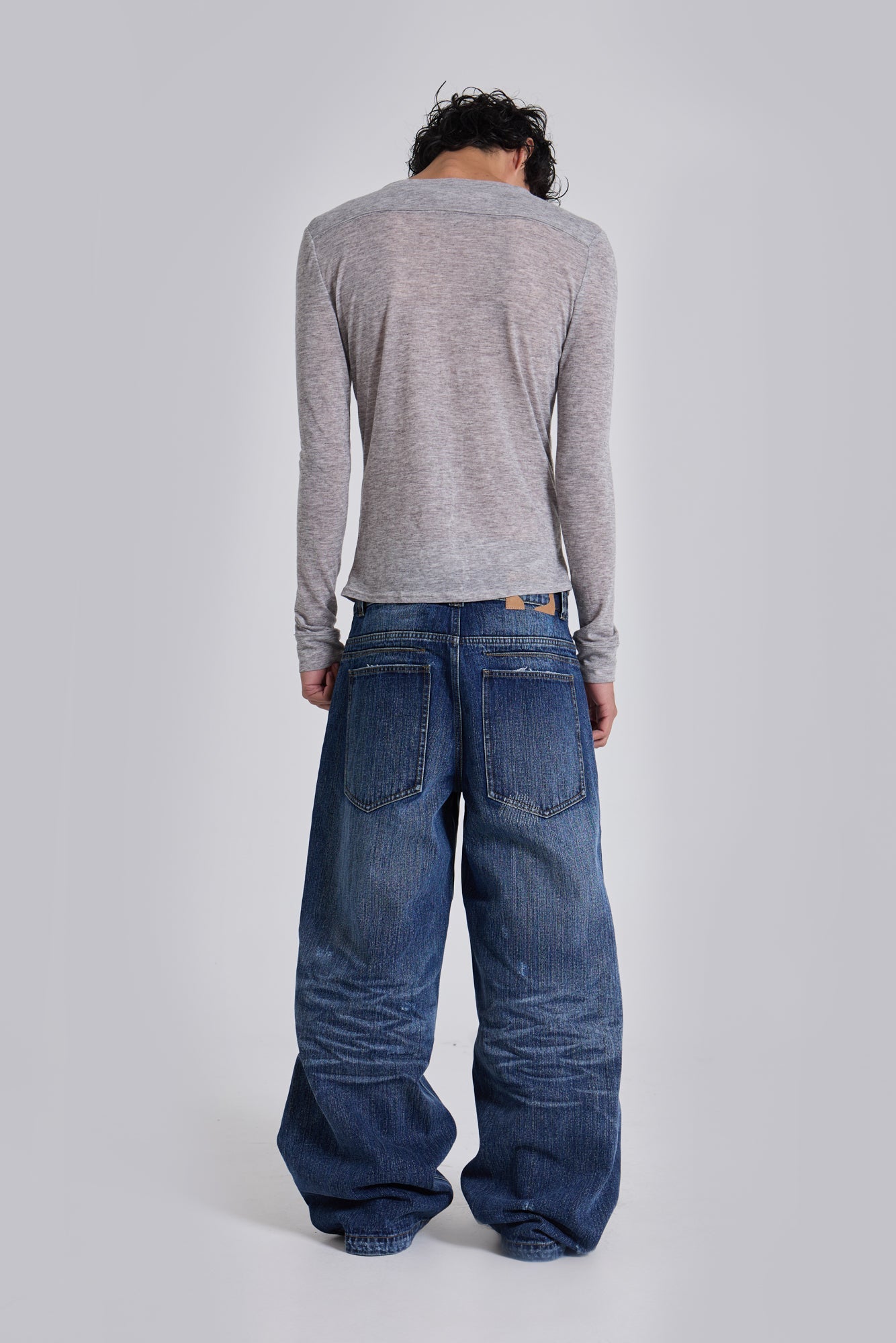 Grey Marl Haze Long Sleeve Top