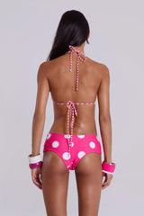 Lola Mini Short Bikini Bottoms in Pink Polkadot