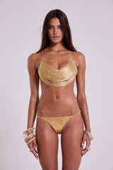 Alena Bikini Bottoms In Gold