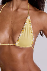 Zuma Embellished Bikini Top