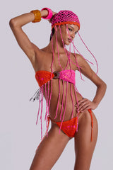 Aurea Crochet Fringe Sequin Hat