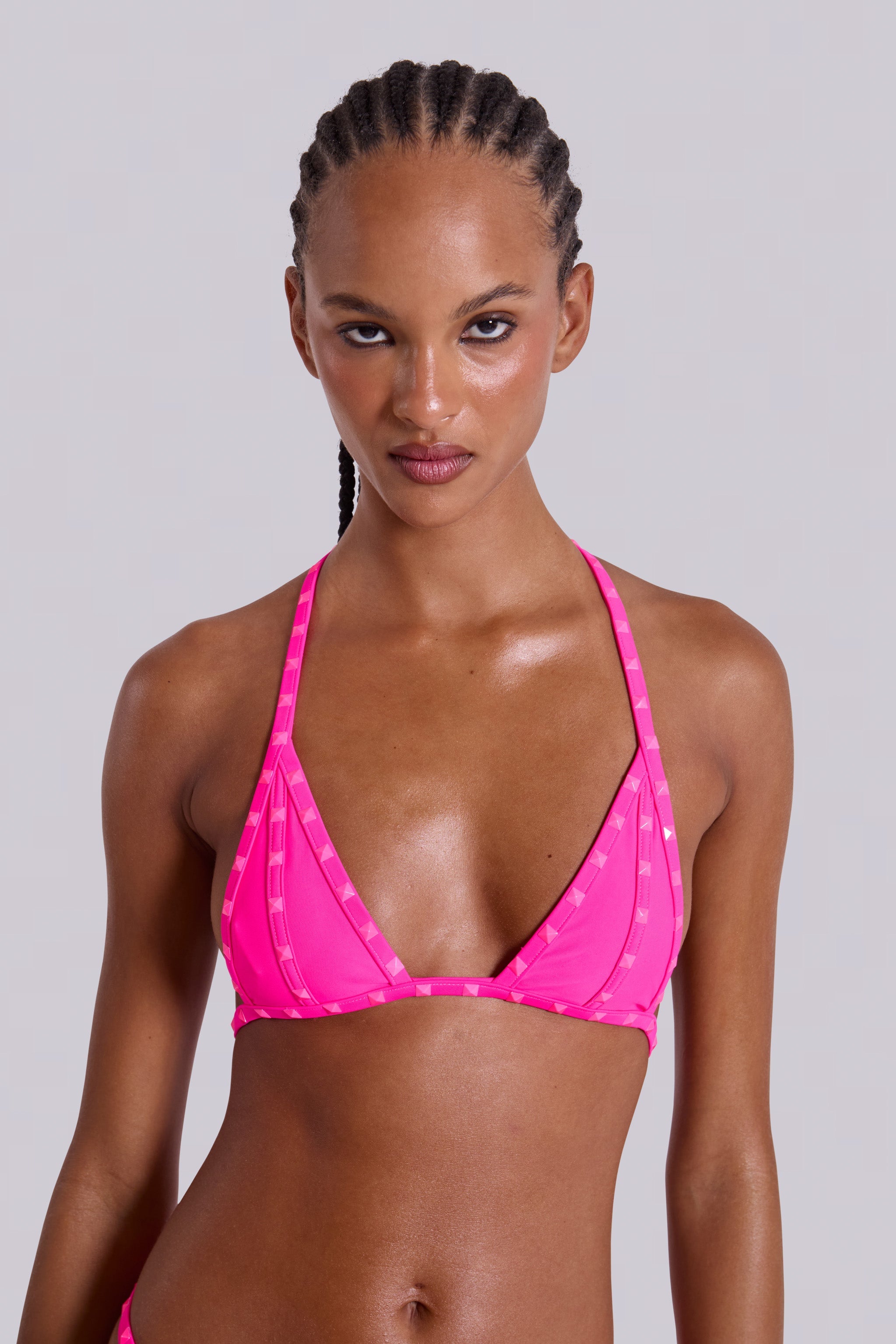 Zyra Neon Studded Triangle Bikini Top