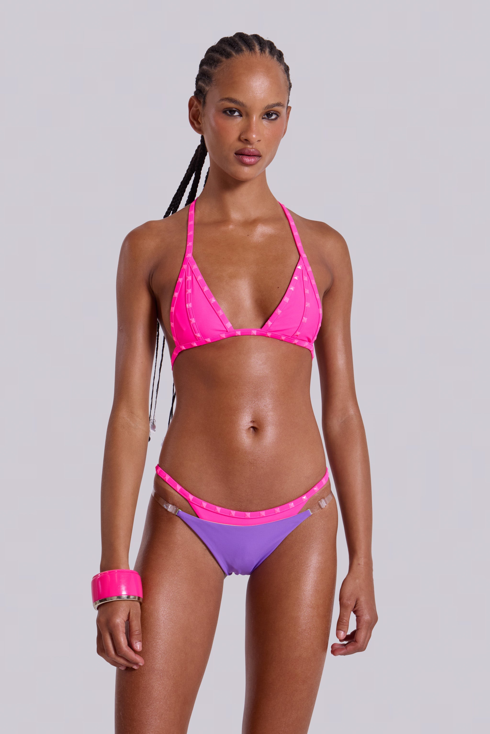 Zyra Neon Studded Low Rise Bikini Bottoms